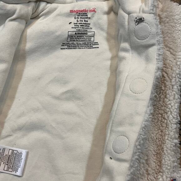 Magnetic Me Baby Fleece Hoodie Jacket Cream 0-6M Soft Cozy Magnetic - Picture 7 of 9